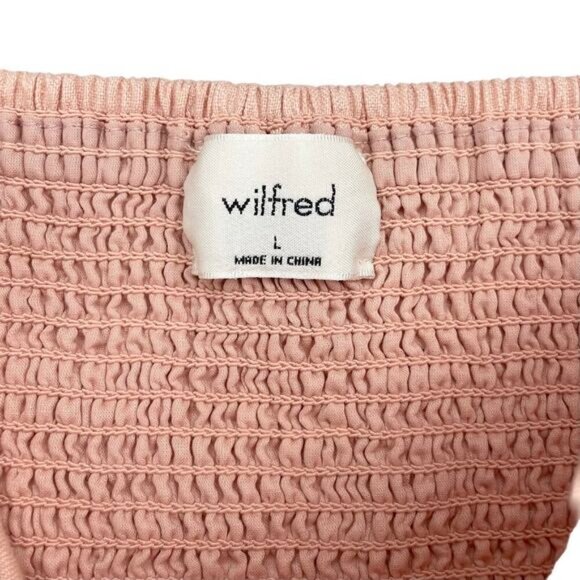 WILFRED Aritzia Wander 100% Linen Puff Sleeve Blouse Sz Large - Picture 4 of 7